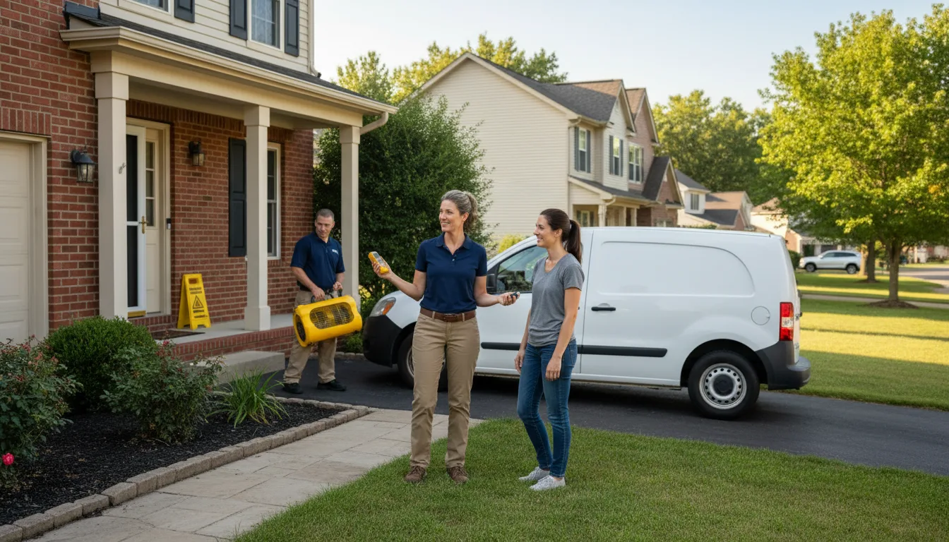 Residential water damage restoration in New Albin, IA